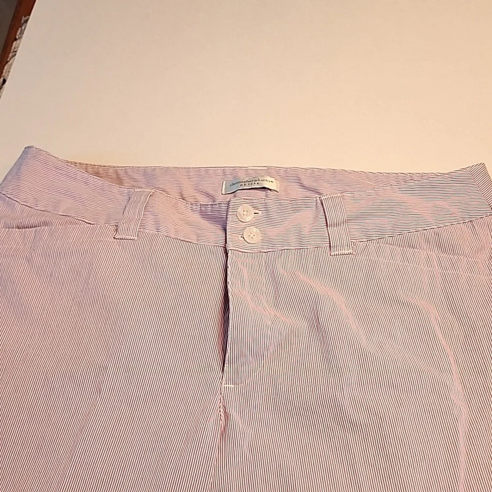 CHRISTOPHER & BANKS Lavender and White Pinstripe Ankle Pants Size 12 Petite - Picture 9 of 12